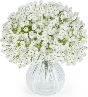 MAQIHAN 10 Baby Breath Artificial Flowers White 7.6'' Bouquet