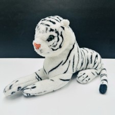 White Bengal Tiger Realistic 12" Plush Stuffed American Furniture Warehouse