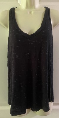 Women Splendid Black Gray Sleeveless Workout Top Shirt Size S