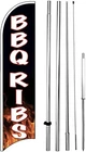 BBQ RIBS Windless Swooper Flag 15 Ft Tall Kit Feather Banner Sign kb-h