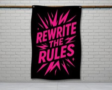 Motivational Gym Flag - Rewrite The Rules Fitness Wall Decor