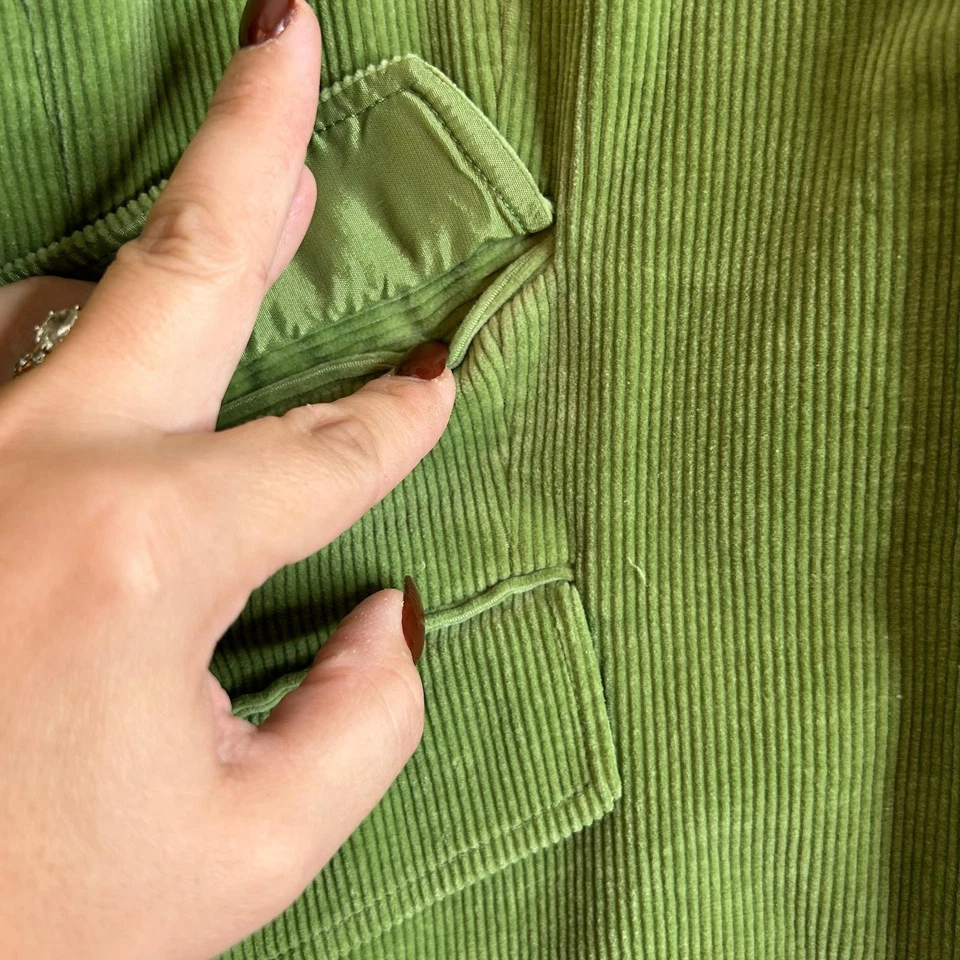 Chaqueta Blazer Y2K Preppy Ralph Lauren Para Mujer 14 Verde Pana Muesca Academia Foto 4 de 4