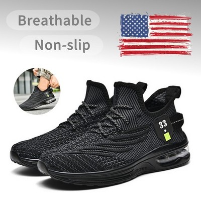 Men's Black Running Sports Shoes Outdoor Male Mesh Breathable Casual Sneakers