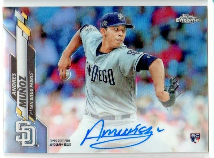 2020 Topps Chrome ANDRES MUNOZ ROOKIE REFRACTOR AUTO! #286/499!