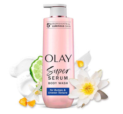 Olay Super Serum Body Wash for Rough & Bump Skin Exfoliating Mineral