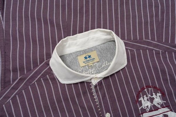 Men La Martina Shirt Purple Cotton 44 / XXL / 52 #310A