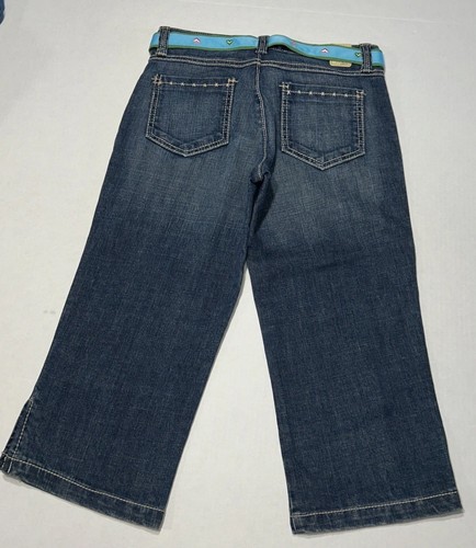 NWT Girls Gap Denim Belted Crop Jeans Sz 12 Capris NEW - Picture 5 of 8