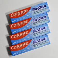 4x Colgate Max Clean Effervescent Mint 6 OZ Smart Foam Whitening Toothpaste 7/27