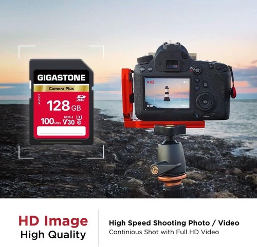 Gigastone 128GB 5-Pack SD Card - Camera Plus - V30 U3 SDXC Memory Card - Picture 3 of 6