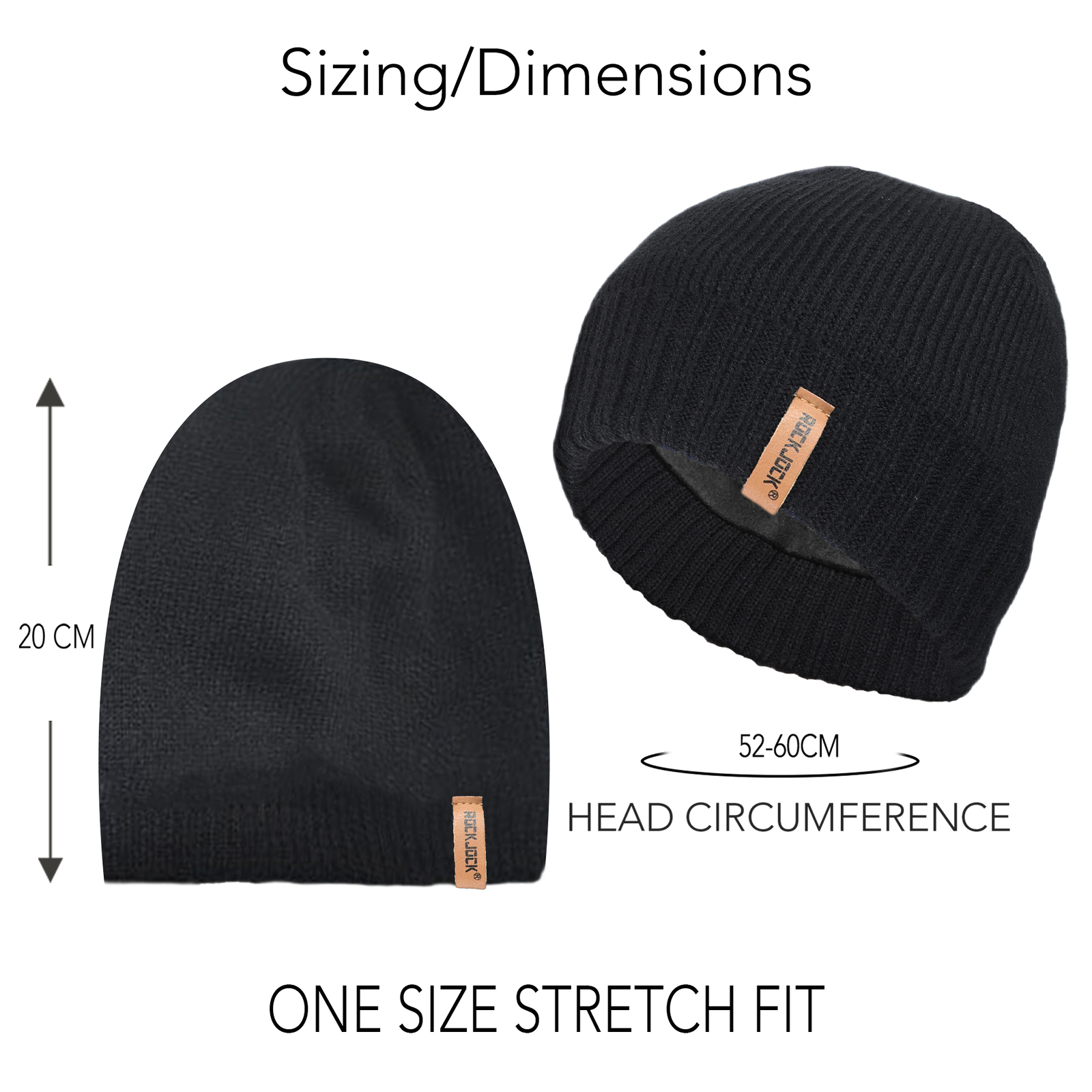 RockJock STORMACTIVE Mens Waterproof Windproof Classic Warm Beanie Hat