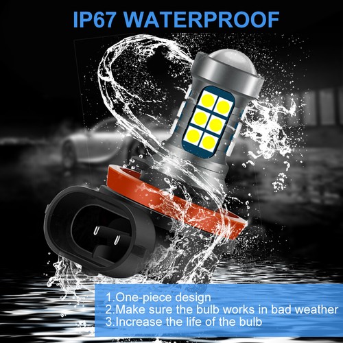 2Pcs HB4/9006 LED Fog Light Bulbs Driving Lamp Cool White 6000K High Power Lamp - Picture 5 of 8