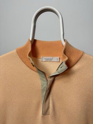 トップス Ermenegildo Zenga Premium Cashmere Ermenegildo Zegna Navy Premium Cashmere Zip-Up Fisherman's