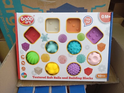 Good Art Textured Soft Balls And Building Blocks 10 Pcs Set Silicone Trl7