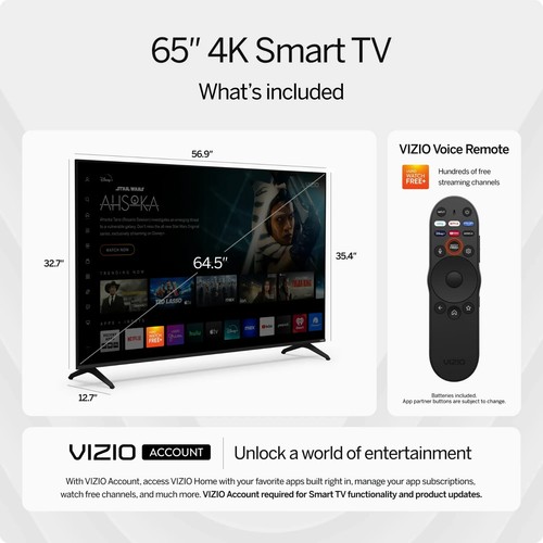 Vizio 65" inch 4K Smart TV Dolby Vision HDR LED (2 Day Ship) - Picture 4 of 19