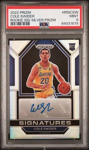 2022 Panini Prizm Rookie Signatures Cole Swider Rookie RC Silver Auto PSA 9 - Picture 1 of 2