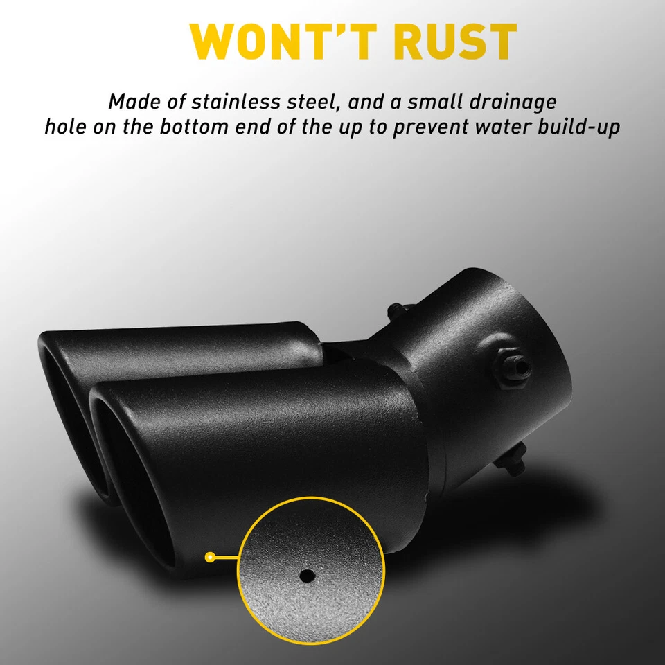 Kit de substituição de acessórios automáticos ponta silenciador cauda tubo de escape traseiro carro preto - Imagem 3 de 4