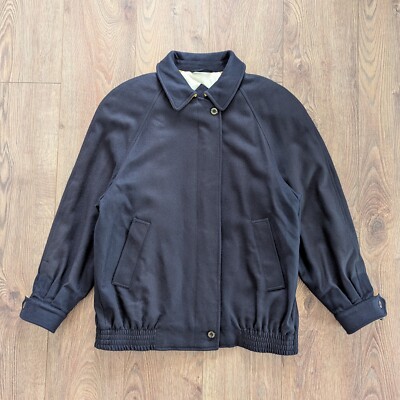 Vintage BURBERRYS London 100% Wolle Damen Jacke Navy Made In England