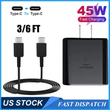 45W Type C USB-C Super Fast Wall PD Charger+6ft Cable For Samsung Galaxy S21 S22
