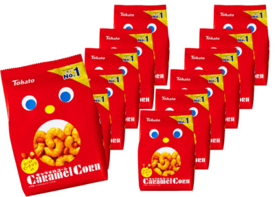Tohato Caramel Corn Puffed Snack 70g (2.47oz) x12 Bulk Japanese Sweet & Salty