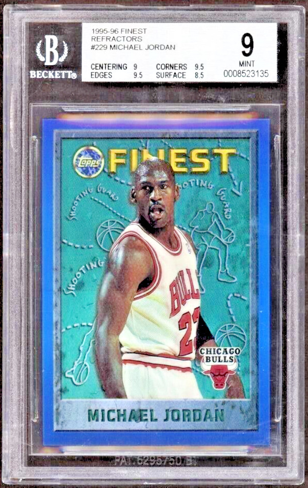 1995 96 MICHAEL JORDAN Topps Finest REFRACTOR #229 BGS 9 Mint w 9.5 Gem ONLY 35!