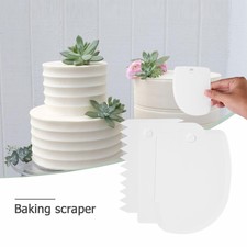 3 pz raschietto crema cottura fondente strumento torta cutter liscio per cucina (bianco