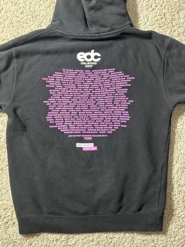 Electric Daisy Carnival Hoodie Medium Black Double Sided Graphic Insomniac Tag - 第 6/6 張圖片