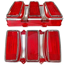 1969 Mustang Tail Lamp Light Lens & Bezel 4 PCS RH+LH Side Dynacorn New