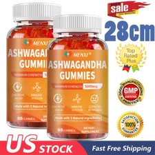  2PACK Organic Ashwagandha Gummies 5000mg Supplement W/ Black Pepper Root Powder