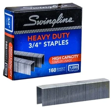 Swingline 35319 Heavy Duty 3/4" Staples, Box of 1000