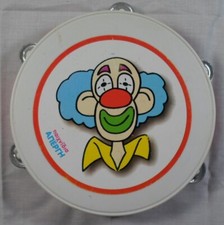 GREEK VTG APERGIS 80's 8'' SMALL DRUM TABOR CLOWN POP ROCK MUSIC TOY FOR KIDS