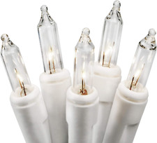 Clear 35 Count Christmas String Lights on White Wire Cord, UL Approved for Indoo