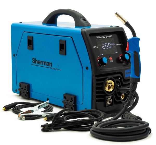Sherman™ Mig/Mag 200Amp Inverter SchweißGeräT Wig Lcd Synergie 3In1 Gaslos/Gas-image