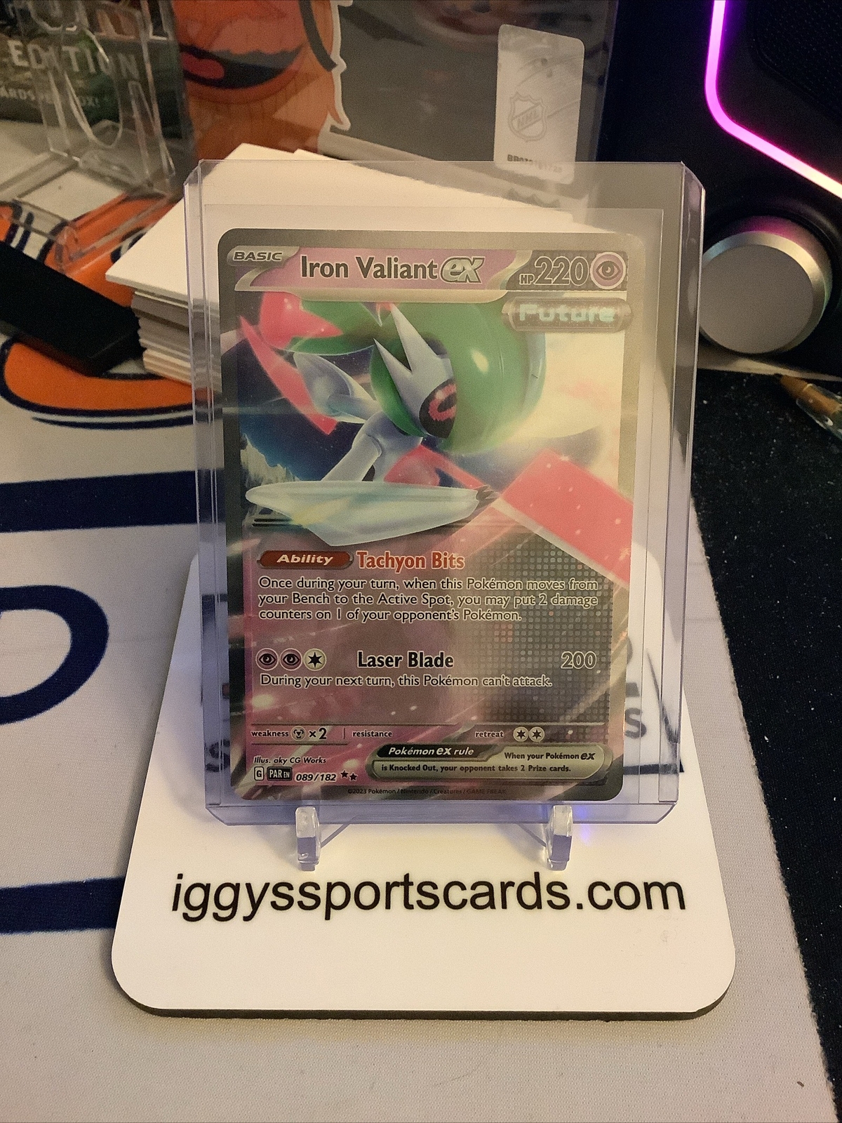 IRON VALIANT EX 89/182 HOLO DOUBLE RARE Pokemon TCG Paradox Rift