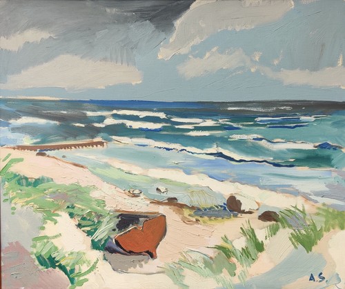 Aage Strand (1910-1975): BOAT ON THE BEACH - Picture 2 of 8