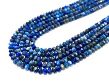 Natural Blue Lapis Lazuli Faceted Rondelle 4mm x 5mm Gemstone Beads - RDF113