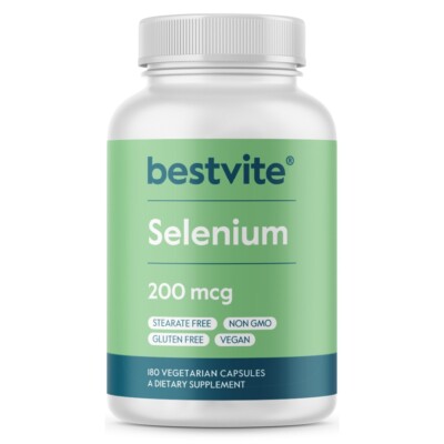 Selenium 200mcg (180 Vegetarian Capsules) - Non-GMO - Gluten Free