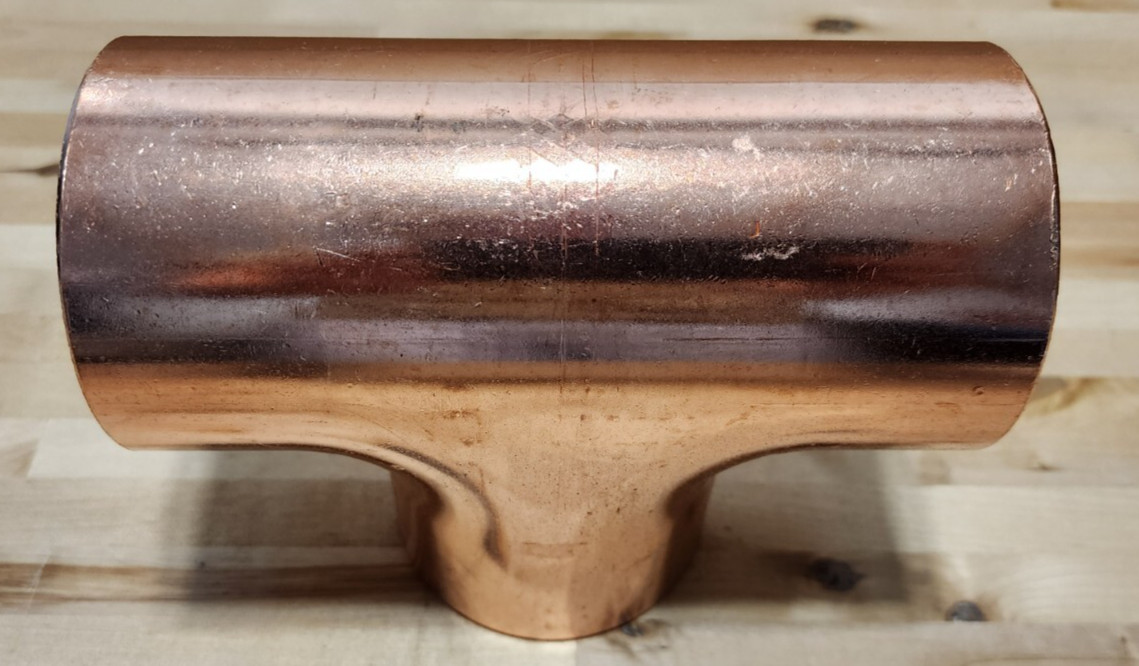 NIBCO 611 9611 3 1/8" OD 3" Copper Tee CxCxC Wrot Pressure Fitting W-40152