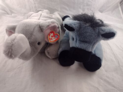 Ty Beanie Buddies Righty & Lefty American Elephant and Donkey - Picture 2 of 7