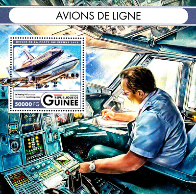 MNH Block Flugzeug Boeing 747 Transport Space Shuttle Raumschiff Raumfahrt /1501