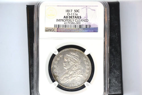 1817 Bust Half Dollar- NGC AU Details.  Cleaned.  O-111a.  Nice Coin!