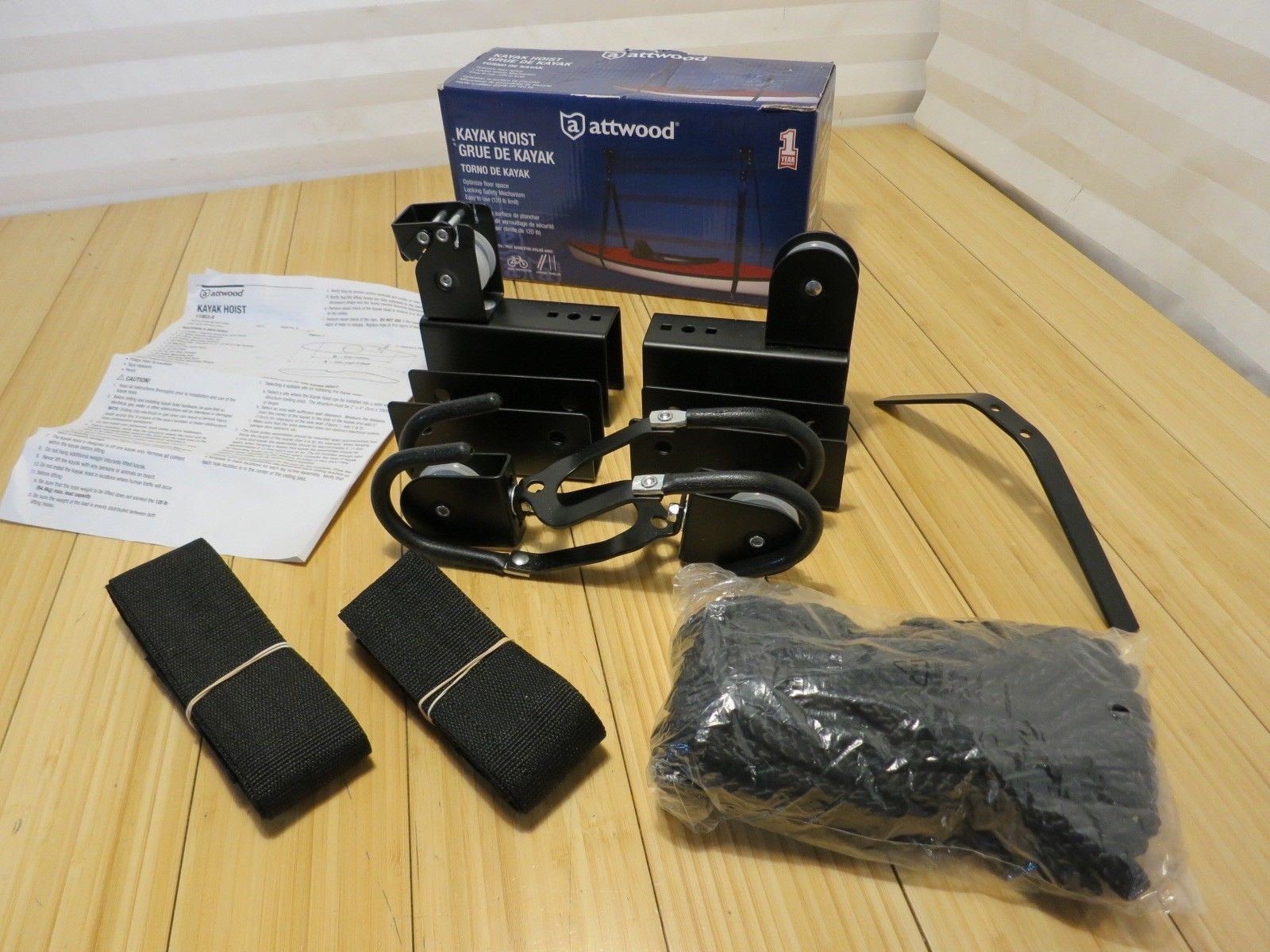 Attwood Kayak Hoist Hanger Canoe Bikes Garage Storage 120 lb eBay