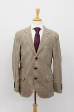 NWT 3495 Brunello Cucinelli Mens Mini-Check Sport Jacket With Logo Buttons A196