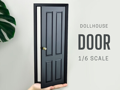 1/6 scale DollHouse Internal panel Black Door, DIY, Miniature