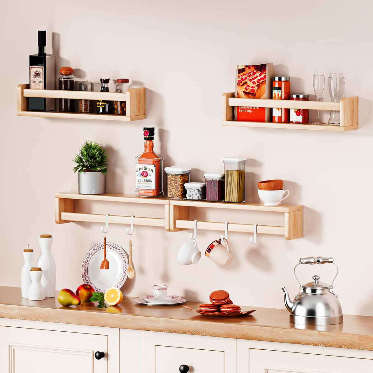 x IKEA BEKVAM Wooden Spice Jar Rack Aspen Wall Storage Holder