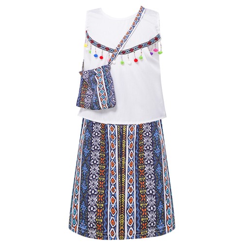 Set 3 pezzi abiti da picnic per vacanze bambini viaggio bohémien abito yoga - Foto 6 di 29