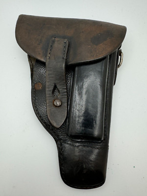 WWII Era German Police Leather Holster for Sauer Model H 38H Pistol - Rework