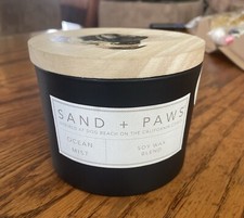 Sand And Paws Ocean Mist 12 oz Scented Candle Neutralizes Pet Odor Dog Dual Wick