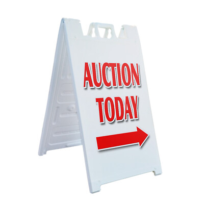 A-frame Sidewalk Auction Today With Arrow 24'' x 36'' Double Sided A-Frame Sidewal