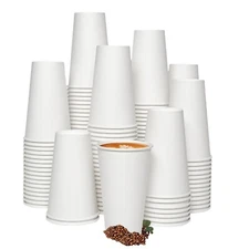 16 oz Disposable Paper Cups Hot/Cold Coffee Cups Beverage Drinking Cup for Party