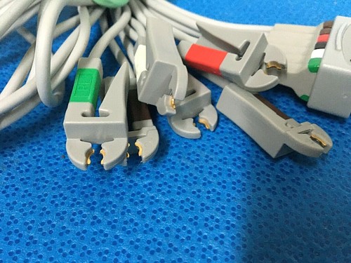 GE Marquette kompatibel 6 Blei EKG Bleidraht Pinch 7 Greifer Set. - Bild 4 von 4